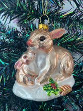 Indlæs billede til gallerivisning Glass bunny rabbit Christmas bauble tree hanging decoration/christmas/seasonal/ glass hanging item - Marissa's Garden & Gift