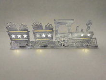 Load image into Gallery viewer, Handmade Christmas silver three piece train set measuring 50 x 8 x 16cm - Marissa's Garden & Gift