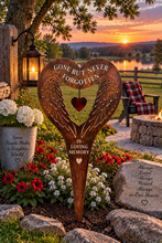Load image into Gallery viewer, Handmade bronze angels wing memorial-gone but never forgotten/in loving memory