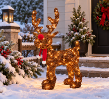 Load image into Gallery viewer, Handmade Christmas indoor/ outdoor reindeer with led lights 45cm