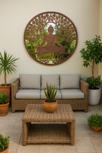 Afbeelding in Gallery-weergave laden, Handmade 60cm bronze with black touch metal Wall Plaque with acrylic mirror, colourful Metal, Garden/indoor Wall Art powder coated steel - Marissa's Garden & Gift