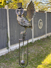 Load image into Gallery viewer, Handmade powder coated owl sculpture rocker 164cm tall - Marissa's Garden & Gift
