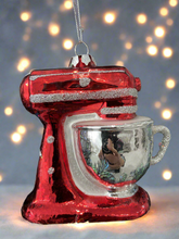 Load image into Gallery viewer, Christmas bakers mixer hanging decoration/christmas/seasonal/ glass hanging item - Marissa's Garden & Gift