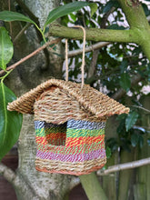 Charger l'image dans la galerie, Handmade house weave rattan birdhouse with roof measuring 17x17x21cm - Marissa's Garden & Gift