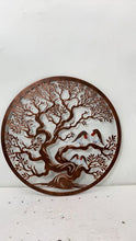 Afbeelding in Gallery-weergave laden, Handmade bronze 60cm wall plaque of coloured family of robins birds Tree of life Wall Plaque, bronze coloured Metal, Garden/indoor Wall Art - Marissa's Garden & Gift