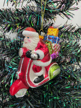 Afbeelding in Gallery-weergave laden, Glass Santa Claus on a motorbike /Father Christmas Christmas bauble tree hanging decoration/christmas/seasonal/ glass hanging item - Marissa's Garden & Gift