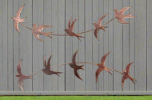 Afbeelding in Gallery-weergave laden, Handmade bronze Metal garden/indoor/outdoor Swallow Wall Art in flight - Marissa's Garden & Gift