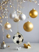 Load image into Gallery viewer, Glass Christmas football Christmas bauble tree hanging decoration/christmas/seasonal/ glass hanging item - Marissa's Garden & Gift