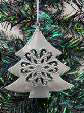 Load image into Gallery viewer, Handmade selection of ten hanging Christmas tree metal powder coated hanging tree ornaments. - Marissa's Garden & Gift