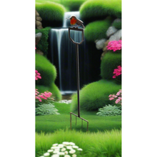 Load image into Gallery viewer, Handmade powder coated robin on a fork sculpture 105cm tall - Marissa's Garden & Gift
