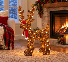 Load image into Gallery viewer, Handmade Christmas indoor/ outdoor reindeer with led lights 45cm