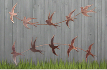 Afbeelding in Gallery-weergave laden, Handmade bronze Metal garden/indoor/outdoor Swallow Wall Art in flight - Marissa's Garden & Gift