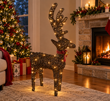 Load image into Gallery viewer, Handmade Christmas indoor/ outdoor reindeer with led lights 45cm