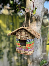 Charger l'image dans la galerie, Handmade house weave rattan birdhouse with roof measuring 17x17x21cm - Marissa's Garden & Gift