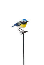 Load image into Gallery viewer, Handmade powder coated Blue tit on a pole sculpture 130cm tall - Marissa's Garden & Gift