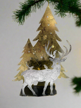 Afbeelding in Gallery-weergave laden, Handmade Christmas trees and reindeer t-light holder 34 x 10 x 45cm - Marissa's Garden & Gift