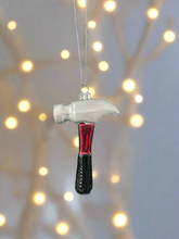 Load image into Gallery viewer, Glass Christmas tool hammer Christmas bauble tree hanging decoration/christmas/seasonal/ glass hanging item - Marissa's Garden & Gift