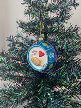 Indlæs billede til gallerivisning Glass cat bowl Christmas bauble tree hanging decoration/christmas/seasonal/ glass hanging item - Marissa's Garden & Gift