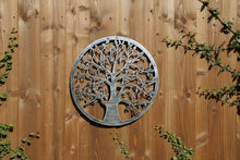 Laden Sie das Bild in den Galerie-Viewer, Handmade silver tree of life wall art indoors/outdoors 60cm