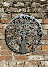 Laden Sie das Bild in den Galerie-Viewer, Handmade silver tree of life wall art indoors/outdoors 60cm