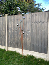 Load image into Gallery viewer, Handmade stainless steel balls rusty poles garden decor,Metal garden decor, metal yard art, outdoor metal decor,metal garden sculpture 199cm - Marissa's Garden & Gift