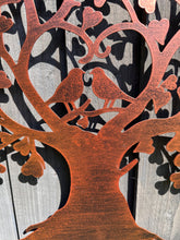 Laden Sie das Bild in den Galerie-Viewer, Handmade tree of life with heart and lovebirds bronze effect 60cm wall art suitable for indoors/outdoors anniversary/birthday gift - Marissa's Garden & Gift