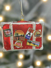 Charger l'image dans la galerie, Glass Christmas travellers suitcase bauble tree hanging decoration/christmas/seasonal/ glass hanging item - Marissa's Garden & Gift