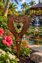 Load image into Gallery viewer, Handmade bronze angels wing memorial-gone but never forgotten/in loving memory