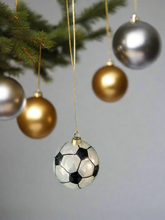 Load image into Gallery viewer, Glass Christmas football Christmas bauble tree hanging decoration/christmas/seasonal/ glass hanging item - Marissa's Garden & Gift
