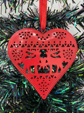 Load image into Gallery viewer, Handmade selection of ten hanging Christmas tree metal powder coated hanging tree ornaments. - Marissa's Garden & Gift