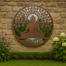 Afbeelding in Gallery-weergave laden, Handmade 60cm bronze with black touch metal Wall Plaque with acrylic mirror, colourful Metal, Garden/indoor Wall Art powder coated steel - Marissa's Garden & Gift