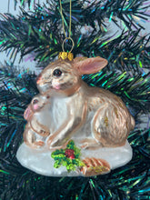 Indlæs billede til gallerivisning Glass bunny rabbit Christmas bauble tree hanging decoration/christmas/seasonal/ glass hanging item - Marissa's Garden & Gift