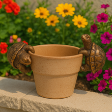 Load image into Gallery viewer, Polyresin pair of bronze coloured turtle pot hangers - Marissa's Garden & Gift