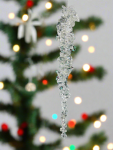 Charger l'image dans la galerie, Handmade christmas tree hanging icicle measuring 4 x 2.5 x 23.5cm 4 pieces - Marissa's Garden & Gift
