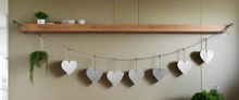 Afbeelding in Gallery-weergave laden, Handmade powder coated hanging silver heart garland measuring 150 x 20 x 1cm - Marissa's Garden & Gift