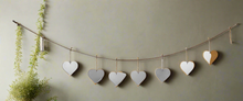 Afbeelding in Gallery-weergave laden, Handmade powder coated hanging silver heart garland measuring 150 x 20 x 1cm - Marissa's Garden & Gift
