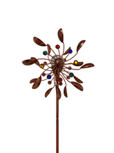 Indlæs billede til gallerivisning Handmade Chelsea powder coated garden wind sculpture spinner measuring 190cm with solar bulb - Marissa's Garden & Gift