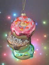 Load image into Gallery viewer, Christmas glass stacking donuts decoration/christmas/seasonal/ glass hanging item - Marissa's Garden & Gift