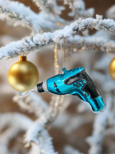 Afbeelding in Gallery-weergave laden, Glass Christmas tool drill Christmas bauble tree hanging decoration/christmas/seasonal/ glass hanging item - Marissa's Garden & Gift