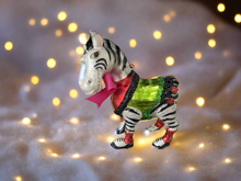 Indlæs billede til gallerivisning Christmas zebra hanging decoration/christmas/seasonal/ glass hanging item - Marissa's Garden & Gift