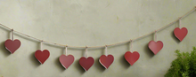 Afbeelding in Gallery-weergave laden, Handmade powder coated hanging red heart garland measuring 150 x 20 x 1cm - Marissa's Garden & Gift