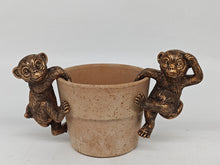 Load image into Gallery viewer, Polyresin pair of bronze coloured monkey pot hangers - Marissa's Garden & Gift