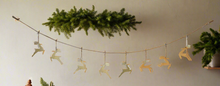 Charger l'image dans la galerie, Handmade powder coated hanging gold reindeer garland measuring 150 x 22x 1cm - Marissa's Garden & Gift