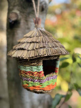 Load image into Gallery viewer, Handmade hut weave rattan birdhouses with straw roof measuring 15 x 21cm - Marissa's Garden & Gift