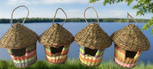 Load image into Gallery viewer, Handmade hut weave rattan birdhouses with roof measuring 15 x 18cm - Marissa's Garden & Gift