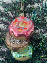 Load image into Gallery viewer, Christmas glass stacking donuts decoration/christmas/seasonal/ glass hanging item - Marissa's Garden & Gift