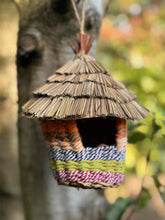 Load image into Gallery viewer, Handmade hut weave rattan birdhouses with straw roof measuring 15 x 21cm - Marissa's Garden & Gift