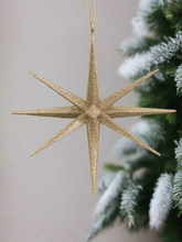 Load image into Gallery viewer, Gold glitter hanging star Christmas bauble tree hanging decoration/christmas/seasonal/ resin hanging item - Marissa's Garden & Gift