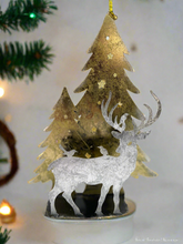 Afbeelding in Gallery-weergave laden, Handmade Christmas trees and reindeer t-light holder 34 x 10 x 45cm - Marissa's Garden & Gift