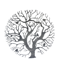 Afbeelding in Gallery-weergave laden, Tree of life silver with a black touch wall art for outdoors and indoors 60cm - Marissa's Garden & Gift